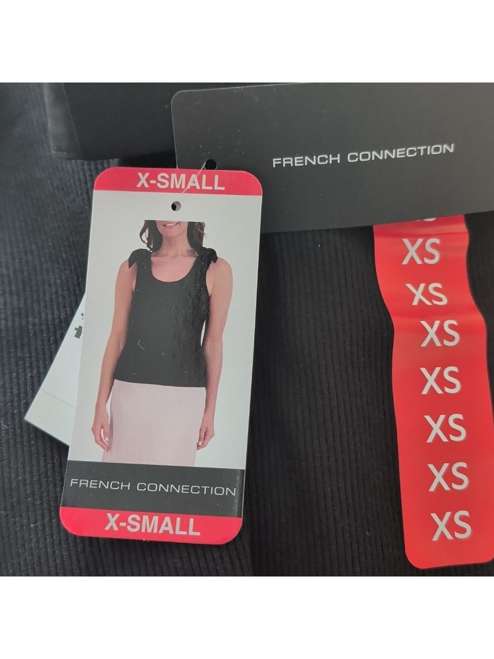 Women's French Connection Black Bow Tank Top Size XS, M, L, XL